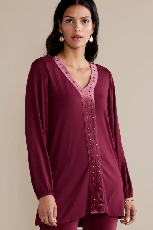 Soft Surroundings EVelvet Styles | wrist length-Adornment Top