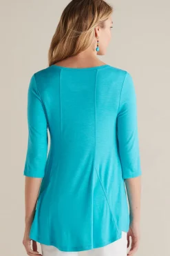 Soft Surroundings three quarter length | tunics-Amelia A-Line Tunic