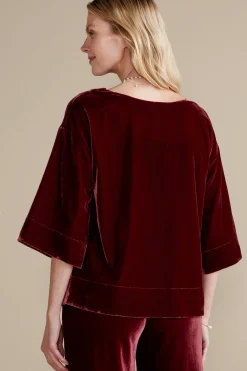 Soft Surroundings EVelvet Styles | three quarter length-Aria Velvet Top