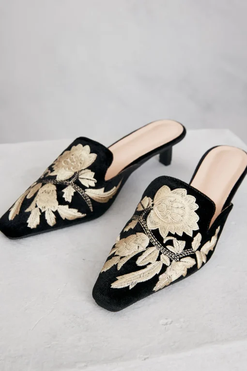 Soft Surroundings slides & mules-Carolina Embroidered Mule