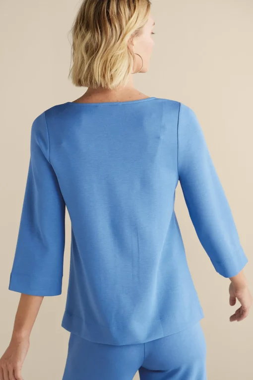 Soft Surroundings Into The Blues | Vacation Shop-Ceri Knit 3/4 Sleeve Top