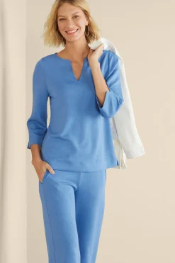 Soft Surroundings Into The Blues | Vacation Shop-Ceri Knit 3/4 Sleeve Top