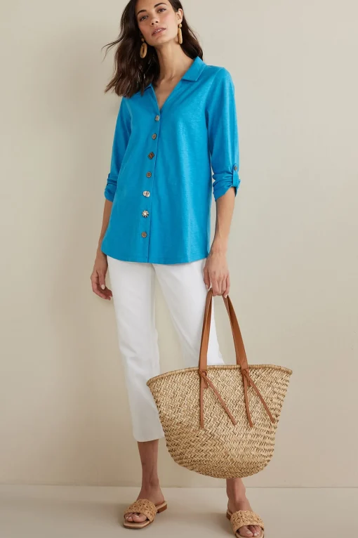 Soft Surroundings Vacation Shop | three quarter length-Danielle 3/4 Sleeve Tunic