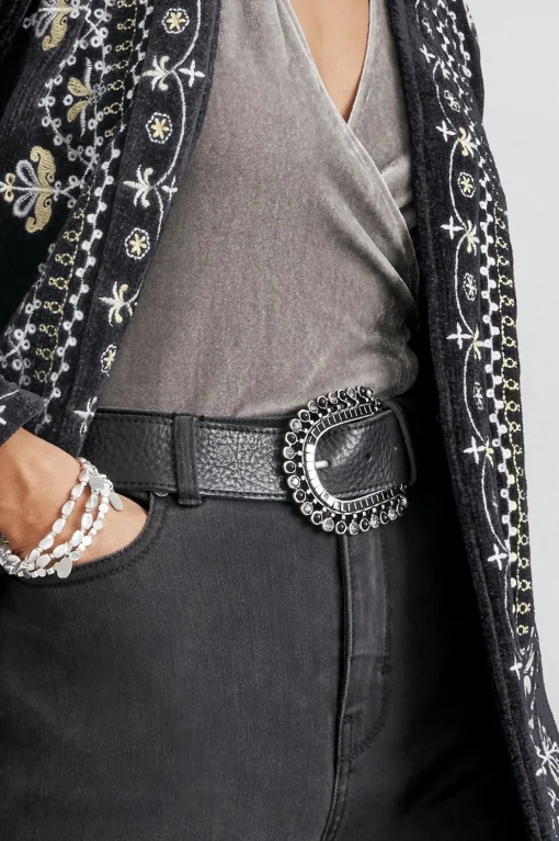 Soft Surroundings Belts-Dolly Embellished Buckle Belt