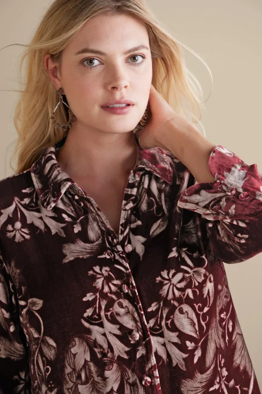 Soft Surroundings EVelvet Styles | elbow length-Icon Silk Velvet Poets Shirt