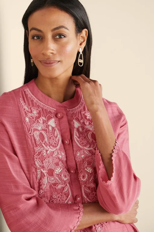 Soft Surroundings Feminine Flourish | Vacation Shop-Kateri Soutache Embroidered Top
