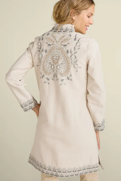 Soft Surroundings Feminine Flourish | Wear Now Styles-Kerala Embellished Natural Jacket