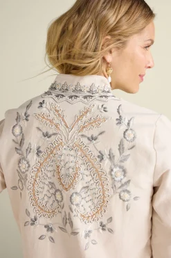 Soft Surroundings Feminine Flourish | Wear Now Styles-Kerala Embellished Natural Jacket