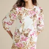 Soft Surroundings Feminine Flourish | three quarter length-Lesley Printed Top