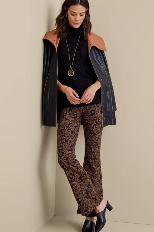Soft Surroundings full length-Mara Jacquard Pants