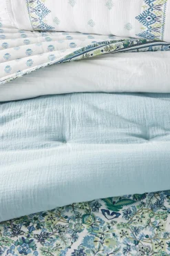 Soft Surroundings quilts, coverlets & duvet covers-Margo Iris Reversible Printed Quilt