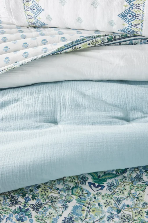 Soft Surroundings quilts, coverlets & duvet covers-Margo Iris Reversible Printed Quilt