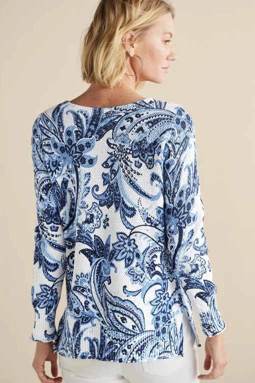 Soft Surroundings Feminine Flourish | Into The Blues-Marin Sweater