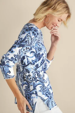 Soft Surroundings Feminine Flourish | Into The Blues-Marin Sweater
