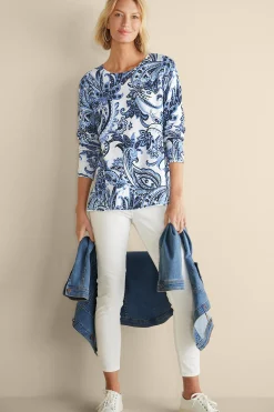 Soft Surroundings Feminine Flourish | Into The Blues-Marin Sweater