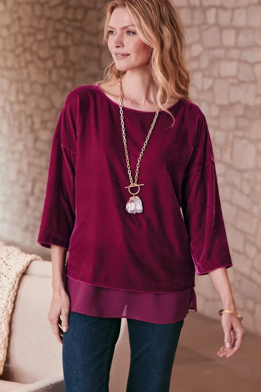 Soft Surroundings EVelvet Styles | three quarter length-Millie Velvet Tunic