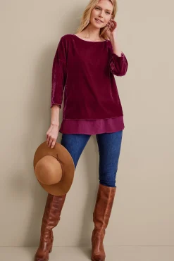 Soft Surroundings EVelvet Styles | three quarter length-Millie Velvet Tunic