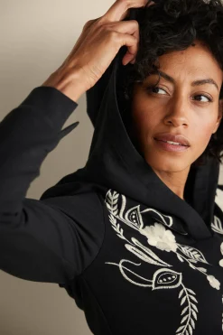 Soft Surroundings Wear Now Styles | long sleeve-Miraflores Embroidered French Terry Hoodie