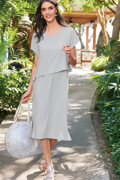 Soft Surroundings solids | mid-length-Mykonos Dress