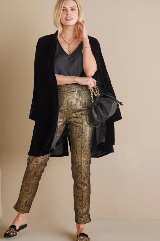 Soft Surroundings ankle | straight-Nevina Jacquard Trouser