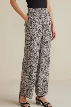 Soft Surroundings Feminine Flourish | Into The Blues-Oceo Gauze Wide-Leg Pants