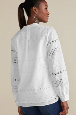 Soft Surroundings Feminine Flourish | Global Artistry-Petites Lenore Eyelet Top