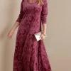 Soft Surroundings Feminine Flourish | Dresses-Petites Santiago Embossed Velvet Dress