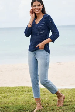 Soft Surroundings Jeans-Petites Ultimate Denim Slim Leg Crop Jeans