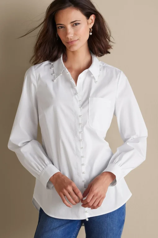 Soft Surroundings Everyday Styles | long sleeve-Rania Pearl Shirt
