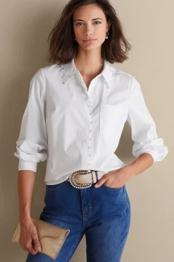 Soft Surroundings Everyday Styles | long sleeve-Rania Pearl Shirt