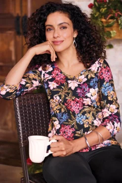 Soft Surroundings Soft Essential Styles | Feminine Flourish-Soft Essential™ SUPIMA® 3/4 Sleeve Tee