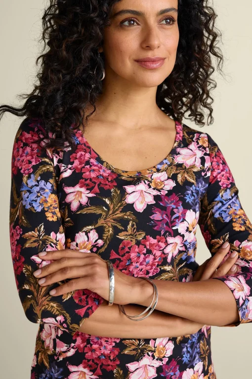 Soft Surroundings Soft Essential Styles | Feminine Flourish-Soft Essential™ SUPIMA® 3/4 Sleeve Tee