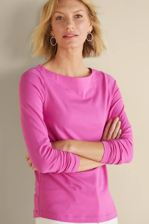 Soft Surroundings Soft Essential Styles | Into The Blues-Soft Essential™ SUPIMA® Long Sleeve Tee