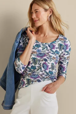 Soft Surroundings Soft Essential Styles | Feminine Flourish-Soft Essential™ SUPIMA® 3/4 Sleeve Tee