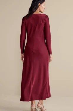Soft Surroundings occasion dresses | solids-Solange Satin Dress