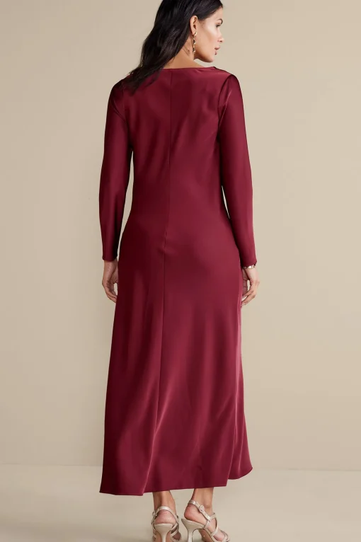 Soft Surroundings occasion dresses | solids-Solange Satin Dress
