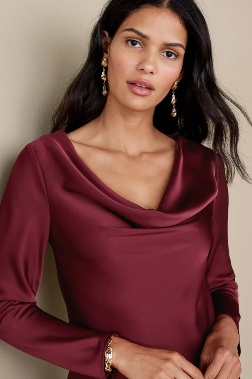 Soft Surroundings occasion dresses | solids-Solange Satin Dress