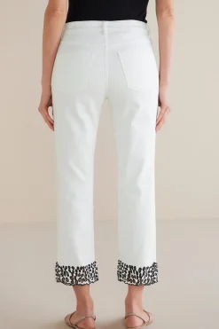Soft Surroundings cropped | ankle-Solene Eyelet Denim Crop Jeans