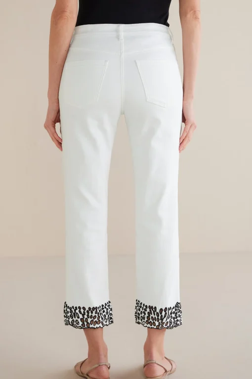 Soft Surroundings cropped | ankle-Solene Eyelet Denim Crop Jeans