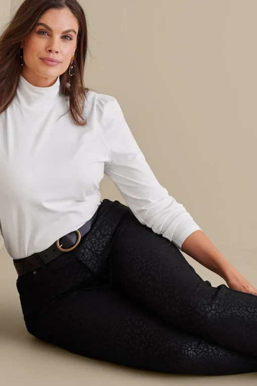 Soft Surroundings leggings | full length-Ultimate Denim Animal Straight Leg Jeans