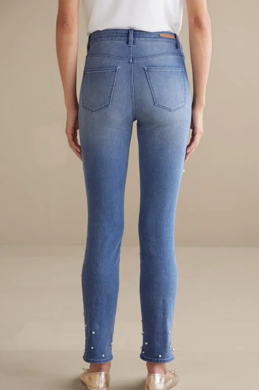 Soft Surroundings Wear Now Styles | leggings-Ultimate Denim Pearl Straight Leg Jeans