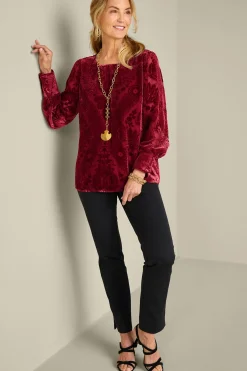 Soft Surroundings EVelvet Styles | long sleeve-Vanetta Velvet Top