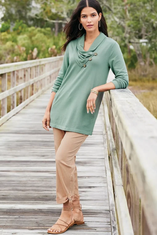 Soft Surroundings Wear Now Styles | long sleeve-Westminster Tunic Sweatshirt